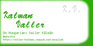 kalman valler business card